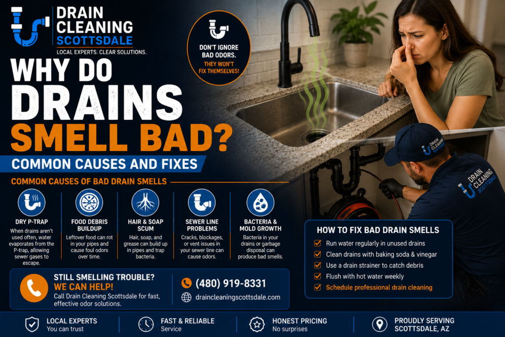 why do drains smell bad