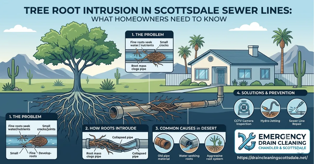 Tree Root Intrusion in Scottsdale Sewer Lines